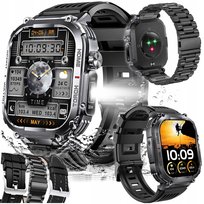 SMARTWATCH ZEGAREK MĘSKI LATARKA SPORT POMIARY ROZMOWY 3ATM WODOODPORNY PL