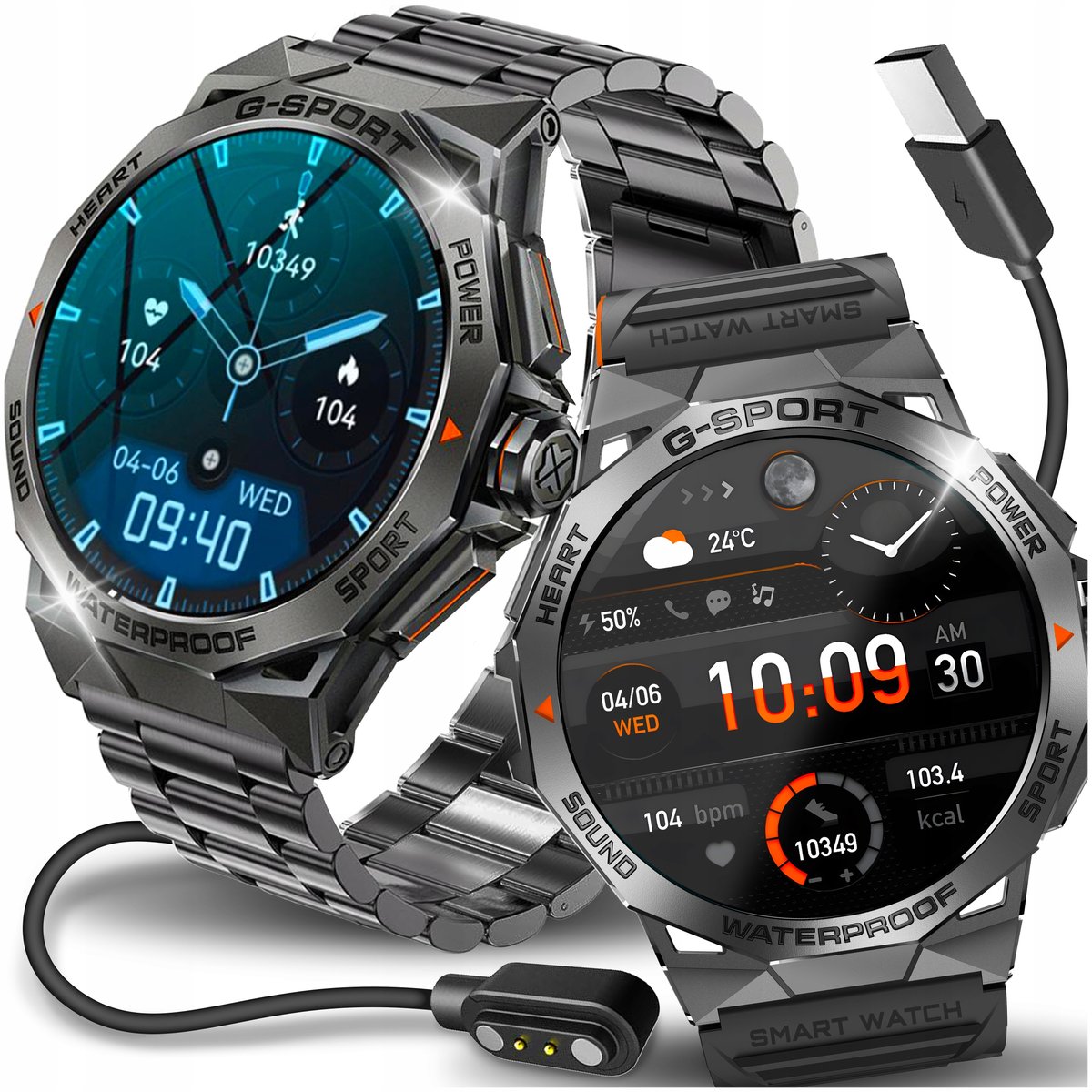 Zdjęcia - Smartwatche Smart Watch Smartwatch Zegarek Męski Menu Pl Sport Puls Rozmowy  Wodoodporn 