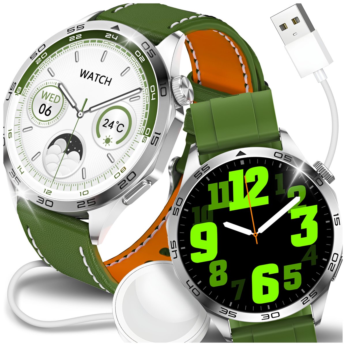 Zdjęcia - Smartwatche Smart Watch Smartwatch Zegarek Męski Rozmowy Polskie Menu Ciśnienie Powiadomienia Sms 