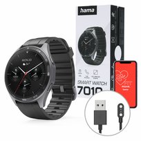 Smartwatch Zegarek Sportowy Hama Fit Watch 7010 Gps Amoled Okrągły Czarny