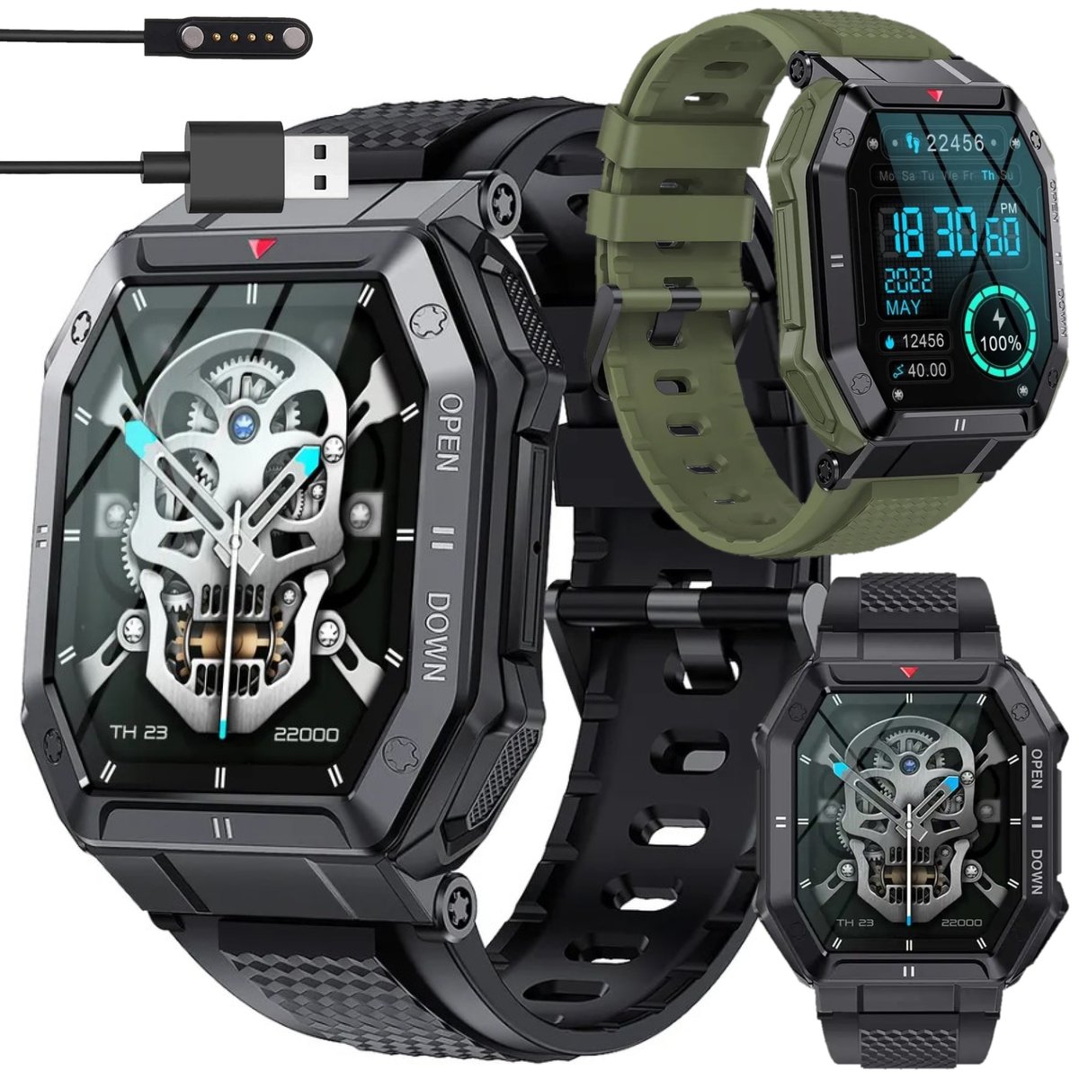 Фото - Смарт годинник Smart Watch Smartwatch Zegarek Wielofunkcyjny Militarny Pancerny Sportowy 