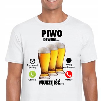 Śmieszna Koszulka Piwo Dzwoni Prezent Dla Niego L - Inna marka