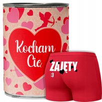 Śmieszne BOKSERKI Prezent na WALENTYNKI ZAJĘTY <3 + PUSZKA  - XXL Inna marka