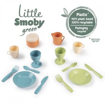 SMOBY Little Green Zestaw Kuchenny Zastawa Kuchenna Bioplastik - Smoby