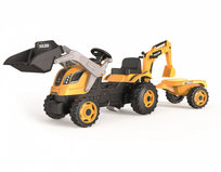 smoby, Traktor Max z łychą, koparką oraz z przyczepką