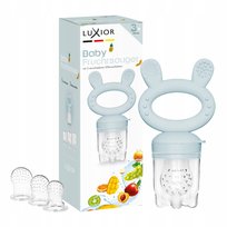 Smoczek do Karmienia Luxior Błękitny 3w1 Silikonowy z Gryzakiem