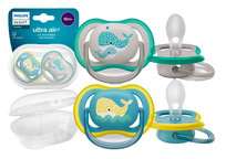 Smoczek uspokajający PHILIPS AVENT Ultra Air, 2 szt. - 18m+ silikonowy bez BPA etui do sterylizacji dziecięcy ortodontyczny