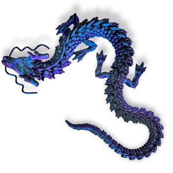 SMOK Przegubowy Figurka Flexi Dragon Druk 3D Czarno-granatowy - BizuMakers3D