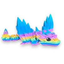 SMOK Przegubowy Figurka Flexi Dragon Druk 3D Rainbow Pastel