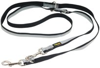 Smycz odblaskowa składana CHICO Trend Stripe, czarna, 25 mm, 2,2 m