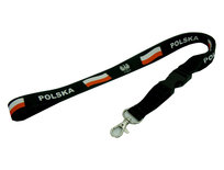 Smycz Polska Czarna Szer 20Mm Dł 52Cm Smyczka Na Szyję Telefon Klucze Dokumenty Identyfikator