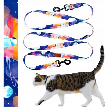 SMYCZ REGULOWANA przepinana dla kota 3 metry 15 mm uKory W PLANETY wzór - Ukory