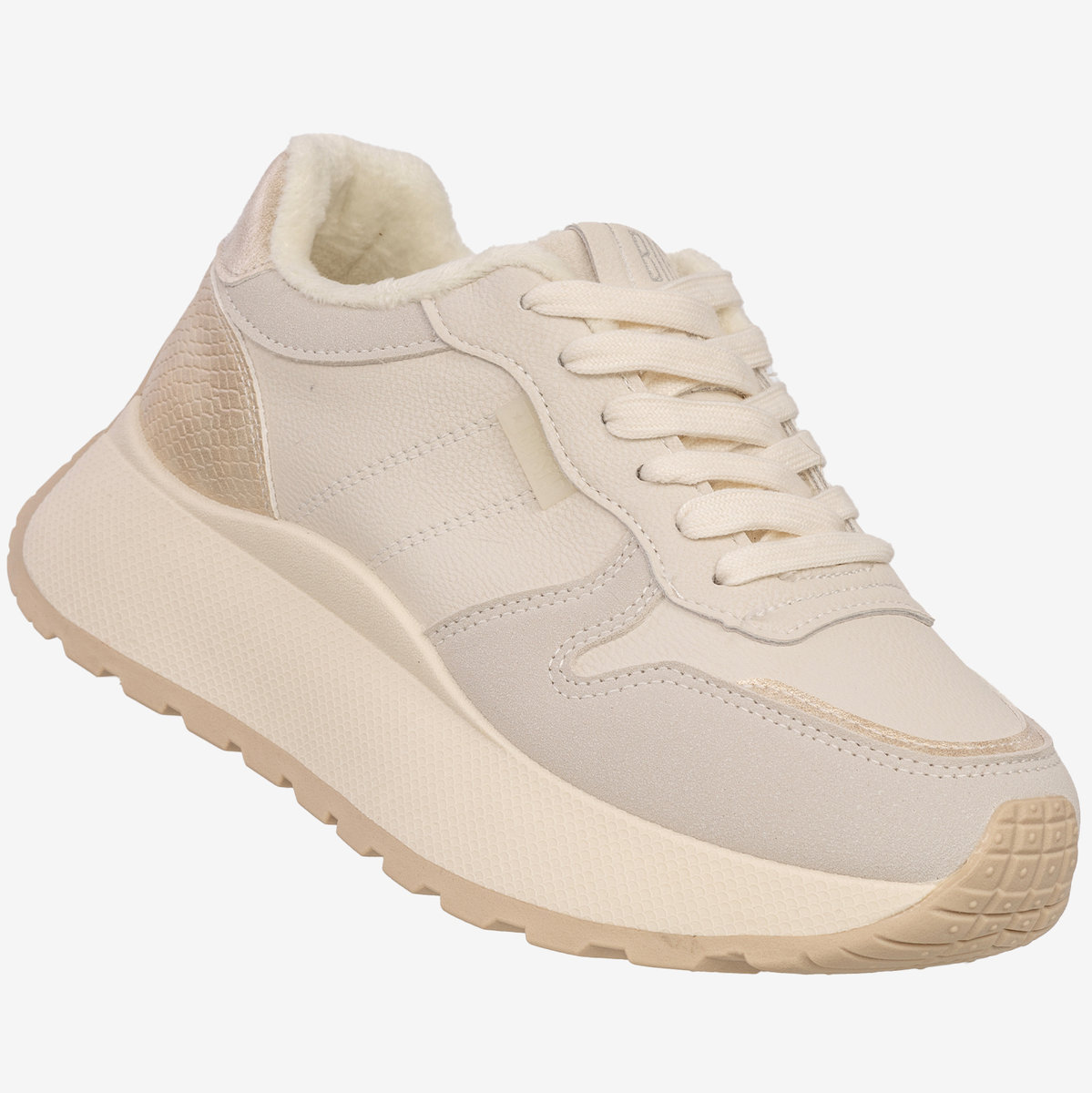 Sneakersy Damskie BIG STAR Buty Sportowe Półbuty Ocieplane Beżowe SS274008 Beżowy 37