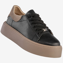 Sneakersy Damskie Skórzane Buty Na Platformie Półbuty Czarne Filippo DP6119/25BK BE Czarny 39 FILIPPO