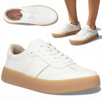 Sneakersy Damskie SKÓRZANE FILIPPO Wygodne Półbuty Białe Sportowe Modne 41