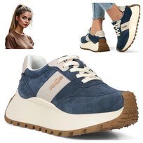 Sneakersy Damskie SKÓRZANE FILIPPO Wygodne Wiosenne Półbuty Sznurowane 40