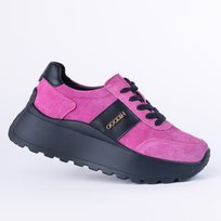 Sneakersy damskie skórzane GOODIN GD-124 skóra zamsz platforma fuksja 41 Goodin