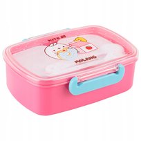 Śniadaniówka dla dzieci MoLang KITE 750 ml z sztućcami i przegródkami – różowy lunchbox BPA free