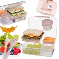 Śniadaniówka Lunchbox Pojemnik Na Śniadanie Z Przegródkami Dzielony Sos Xl