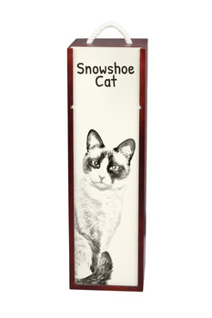 Śnieżny but - pudełko na wino z kotem, pudełko na alkohol z grafiką, personalizowane pudełko na prezent marki Art-Dog - Art-Dog