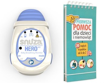 SNUZA HERO MD PREMIUM PROTECTION 2021 - przenośny monitor oddechu dla niemowląt + Poradnikiem "Pierwsza pomoc" - Snuza