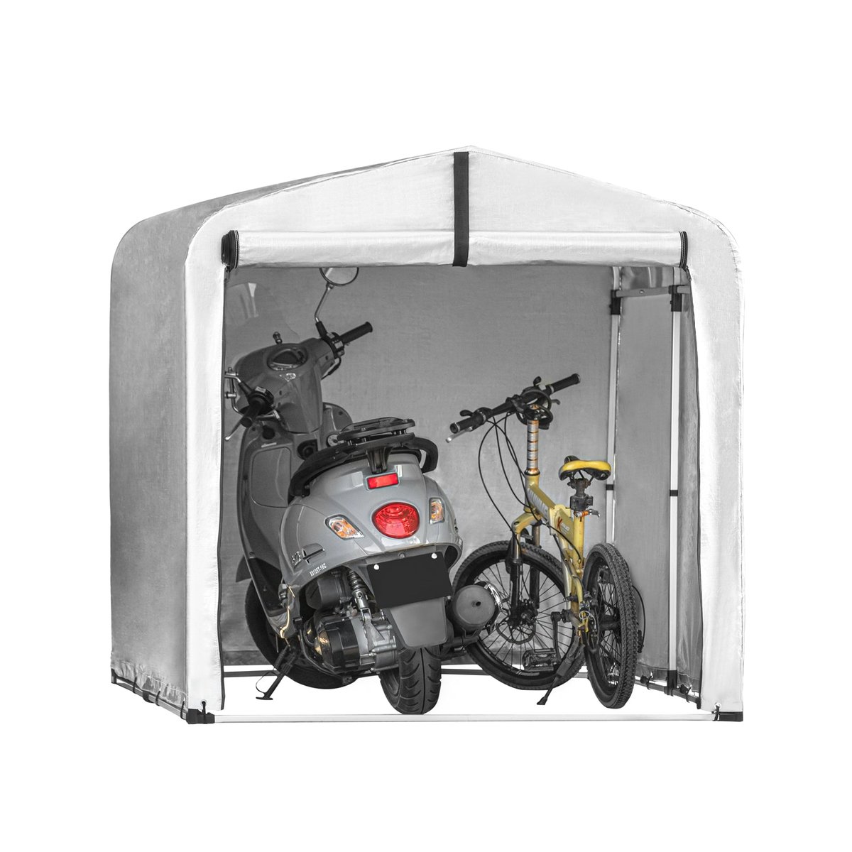 SoBuy Abri de Jardin, Cabane de Jardin Exterieur Imperméable, abri Moto avec des Crochets, Gris