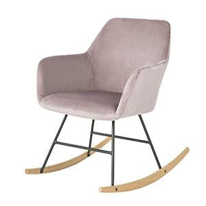 SoBuy Relaksacyjny bujany Krzesło Relaksacyjny fotele fotel do karmienia DLA MAMY na biegunach aksamitu,różowy FST68-P - SoBuy