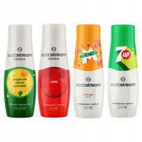 SODASTREAM Cola + Mirinda + 7Up + Imbir Ale syropy do saturatora 4 szt.