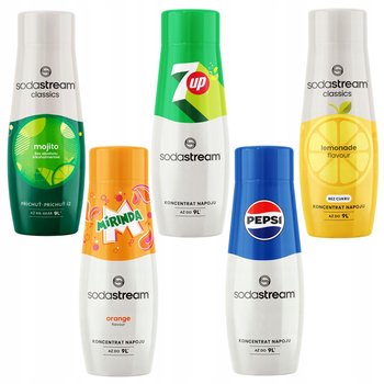 SODASTREAM Pepsi + Mirinda + 7Up + Lemonade + Mojito syropy do saturatora - SodaStream