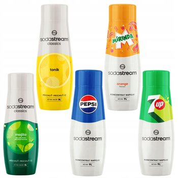 Sodastream Pepsi + Mirinda + 7Up + Mojito + Tonic Syropy Do Saturatora - SodaStream