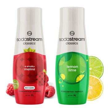 SodaStream Syropy do Saturatora Malina Zero Cukru + Lemon Lime Koncentrat - SodaStream