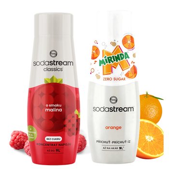 SodaStream Syropy do Saturatora Malina Zero + Mirinda Zero Cukru Koncentrat - SodaStream