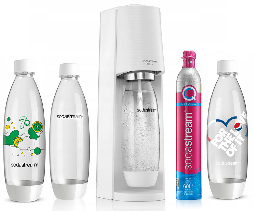 Sodastream Terra Biała 3 Butelki : Biała I 7Up I Pepsi - SodaStream