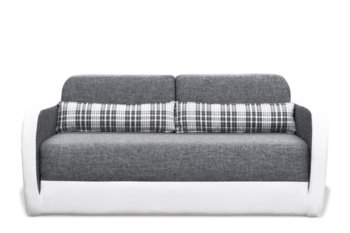 Sofa 2 MURI *szary/biały / 156x74x85 / tkanina/drewno/plastik - Konsimo