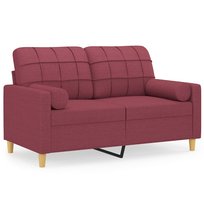 Sofa 2-osobowa 138x77x80 cm winna czerwień