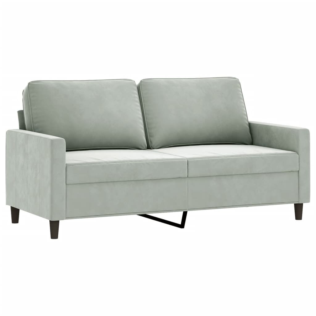 Sofa 2-osobowa Aksamit Jasnoszary 158x77x80 cm / AAALOE - Inna marka ...