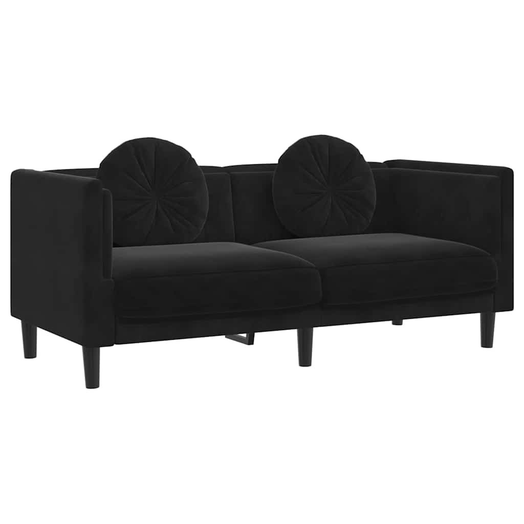 Sofa 2-osobowa aksamitna czarna 173,5 x 77 x 70 cm / AAALOE - Inna ...