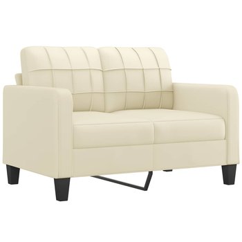 Sofa 2-osobowa kremowa, sztuczna skóra, 138x77x80 - Zakito