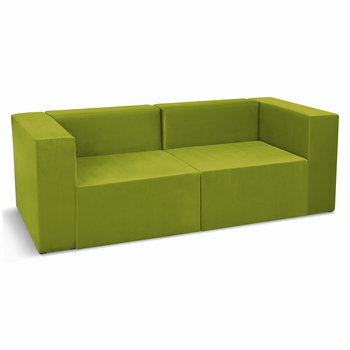 Sofa 2-Osobowa Modułowa Leon W Kolorze Limonkowym – Segment Do Zestawu Mebli Modułowych: 2 Siedziska, 2 Oparcia, 2 Podłokietniki - Postergaleria