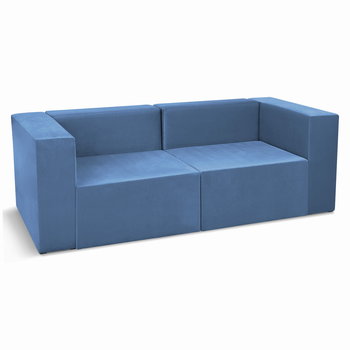 Sofa 2-Osobowa Modułowa Leon W Kolorze Niebieskim – Segment Do Zestawu Mebli Modułowych: 2 Siedziska, 2 Oparcia, 2 Podłokietniki - Postergaleria