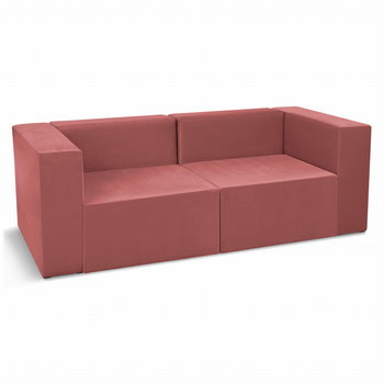 Sofa 2-Osobowa Modułowa Leon W Kolorze Różowym – Segment Do Zestawu Mebli Modułowych: 2 Siedziska, 2 Oparcia, 2 Podłokietniki - Postergaleria