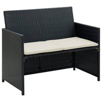 Sofa 2-osobowa vidaXL, czarna, 100x56x85 cm