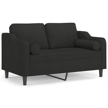 Sofa 2-osobowa z poduszkami, czarna, 138x77x80 cm - Zakito Europe