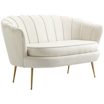 Sofa 2-osobowe, tapicerowane, z podłokietnikami, kremowe