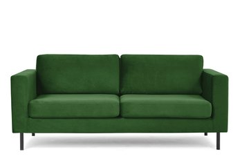 Sofa 2 TOZZI *zielony, 193x84x86, tkanina/drewno/metal  - Konsimo