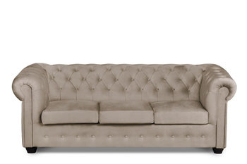 Sofa 3 chesterfield PARUS beżowy, 198x70x87, tkanina  - Konsimo