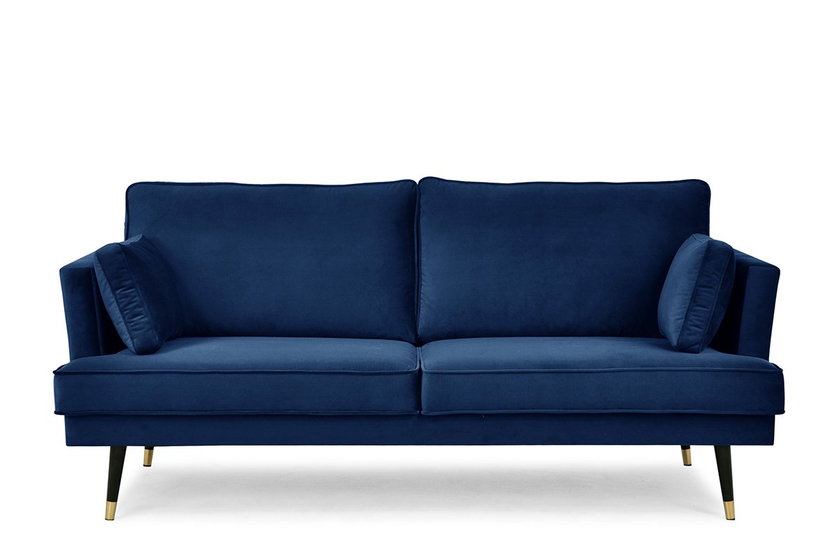 Sofa 3 FALCO *granatowy, 163x91x93, tkanina/drewno/metal