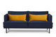 Sofa 3 GANZO *granatowy/żółty, 196x84x92, tkanina  - Konsimo