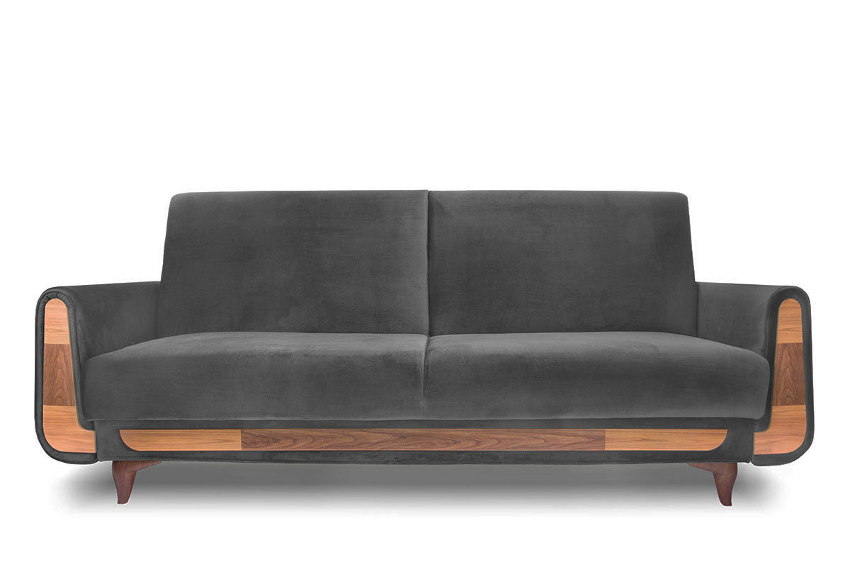 Sofa 3 GUSTAVO antracytowy, 230x98x98, tkanina