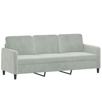 Sofa 3-osobowa aksamit jasnoszary 198x77x80 cm - Zakito Europe